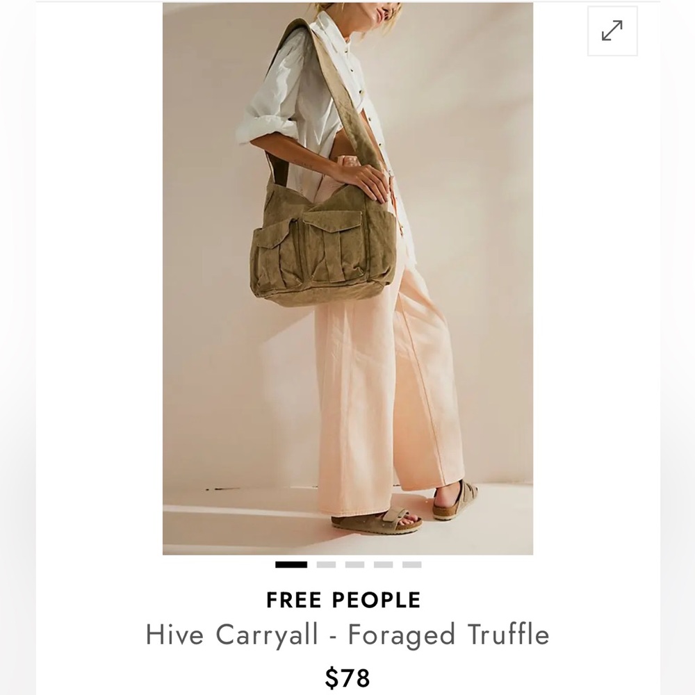 Free People Hive Carryall Thick Strap Chevron Hobo Zip up Cargo Bag - Picture 9 of 10